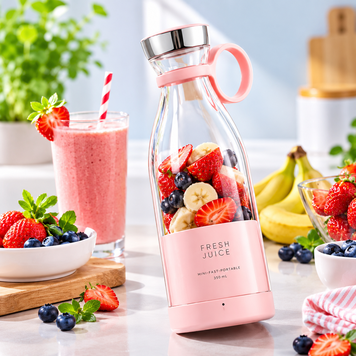 Mini Portable Blender | USB Rechargeable Juicer & Smoothie Maker